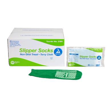 SLIPPER SOCKS, MEDIUM, GREEN, 48/CS, SOLD AS CASE DYNAREX 10000058