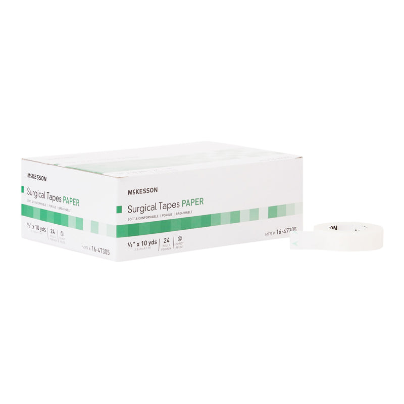 McKesson Paper Medical Tape, 1/2 Inch x 10 Yard, White 288/CASE -16-47305 - BriteSources