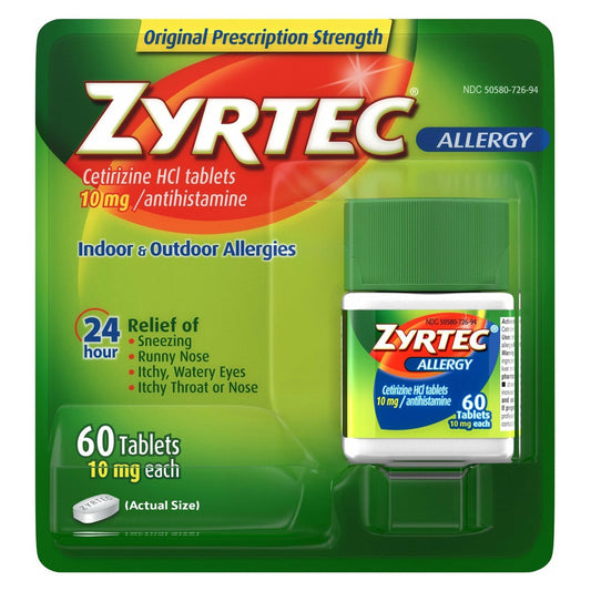 Zyrtec Cetirizine Allergy Relief 1/BOTTLE -50580072694