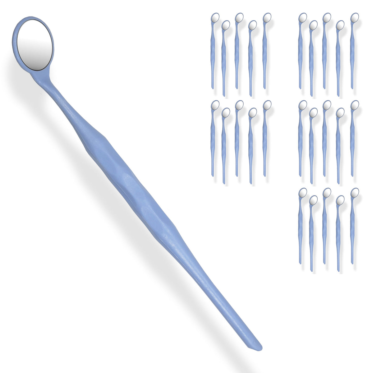 25 Pieces Dental Autoclavable Double Sided Disposable Mouth Mirror Blue -ORAL32 - Osung USA