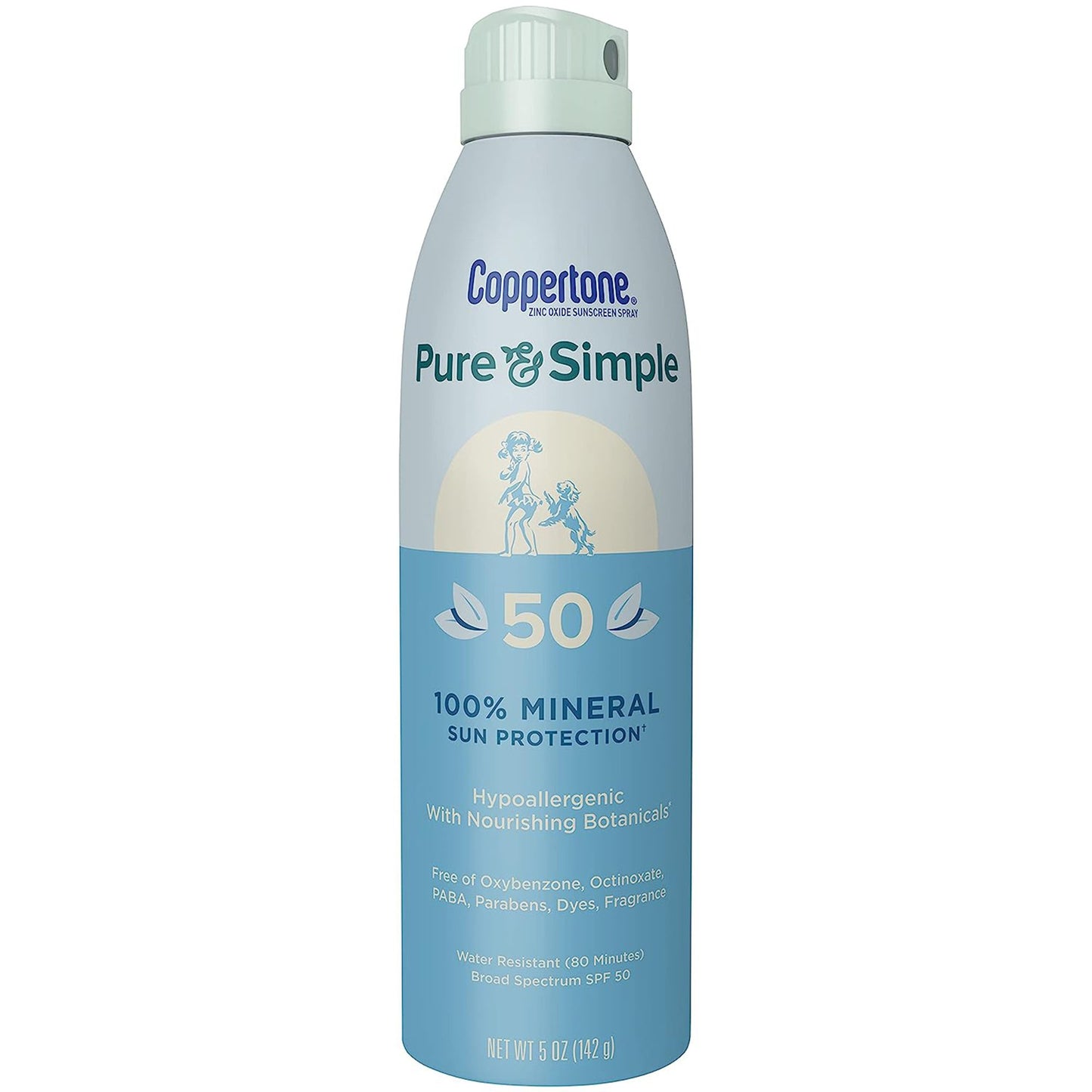 Coppertone® Pure and Simple SPF 50 Mineral Sunscreen Spray, 5 oz.