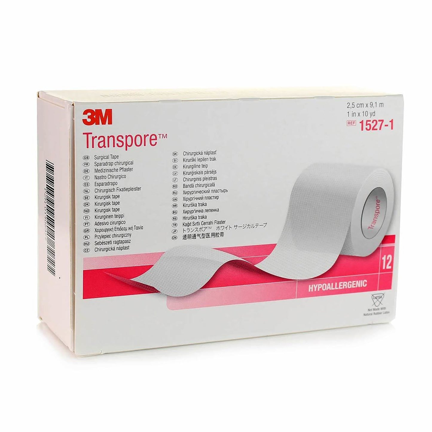 3M™ Transpore™ Plastic Medical Tape, 1 Inch x 10 Yard, Transparent 1/ROLL -1527-1