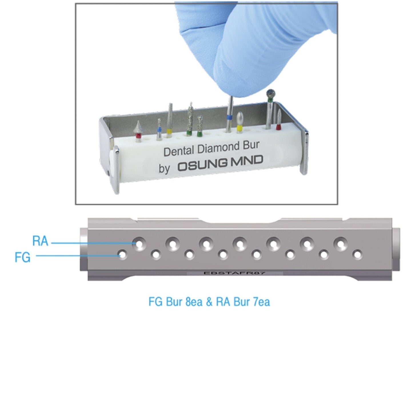 Bur Block FG Bur and RA Bur Osung - EBSTAFR87 - Osung USA