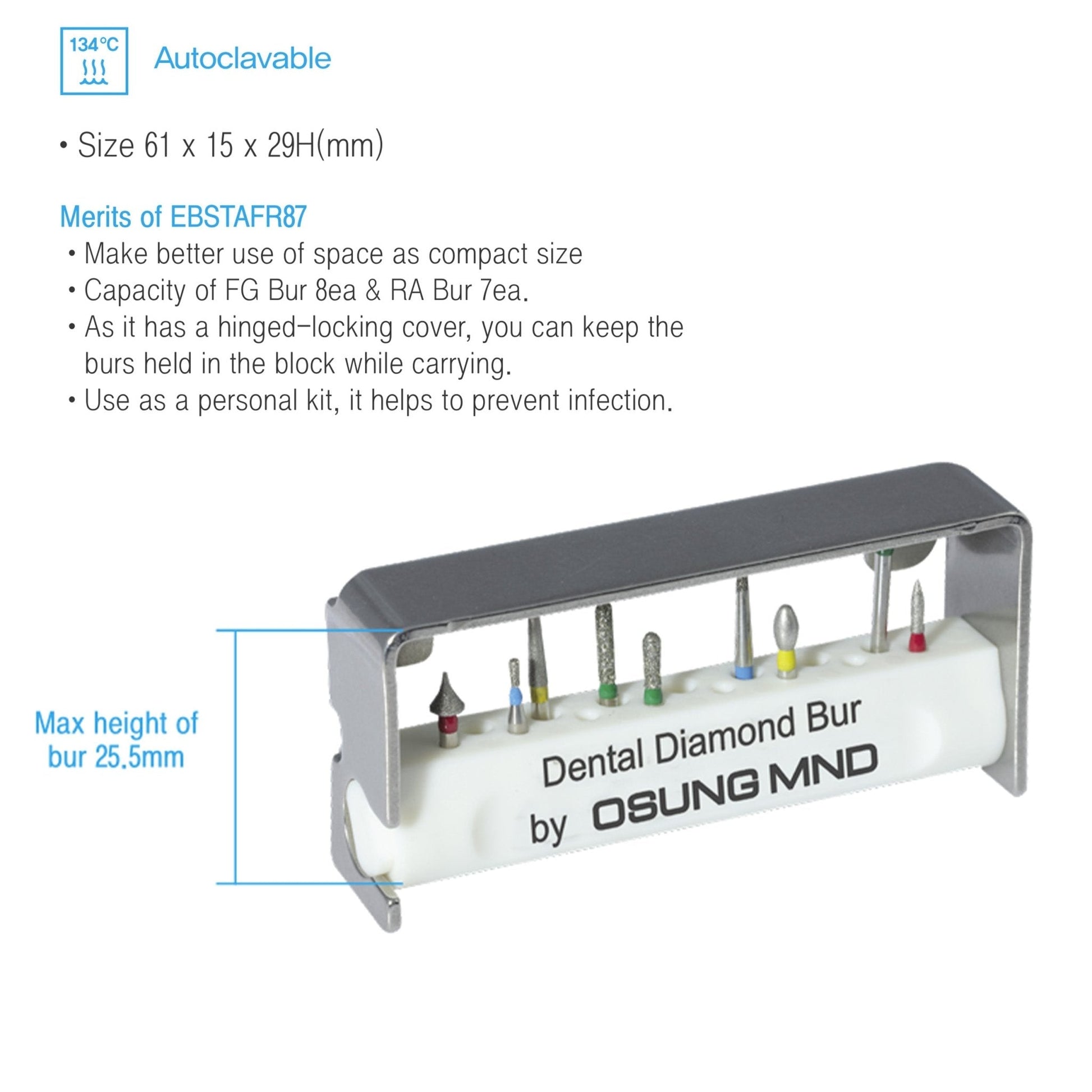 Bur Block FG Bur and RA Bur Osung - EBSTAFR87 - Osung USA