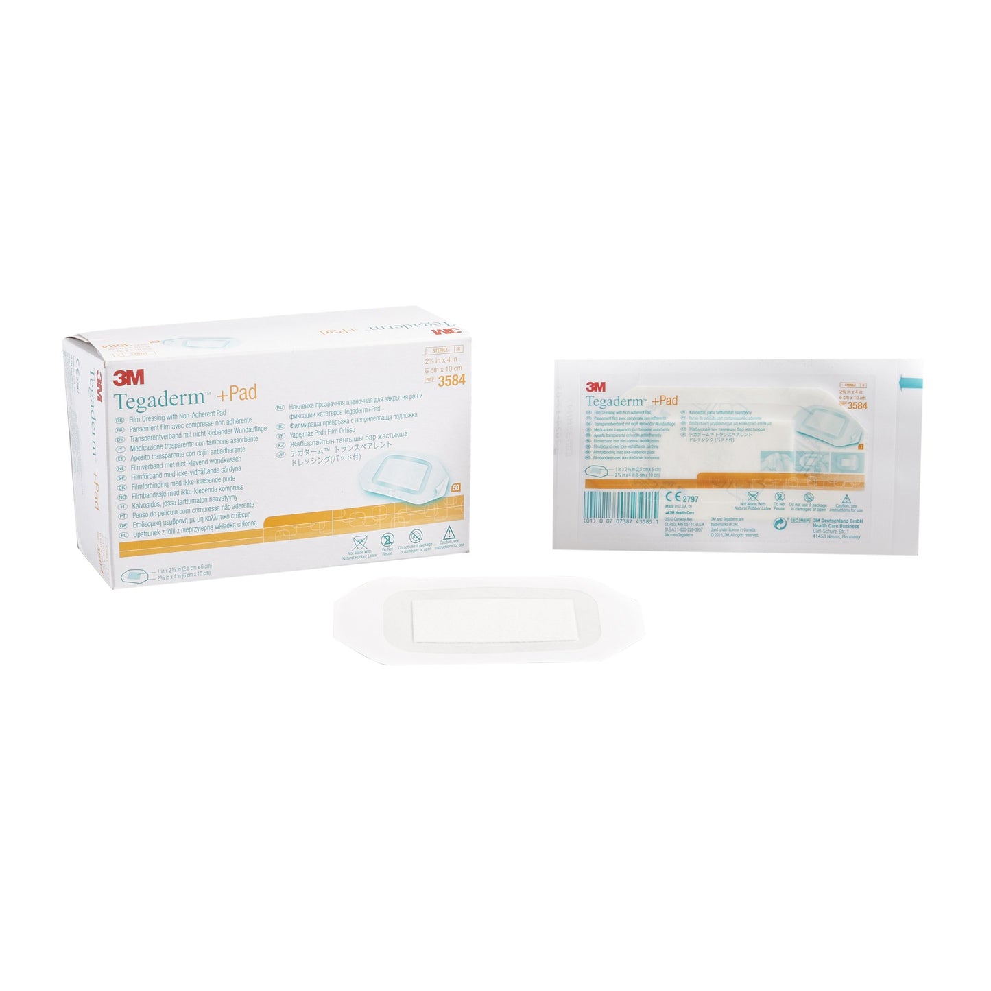 3M™ Tegaderm™ Transparent Film Dressing with Pad, 2-3/8 x 4 Inch 1/EACH -3584