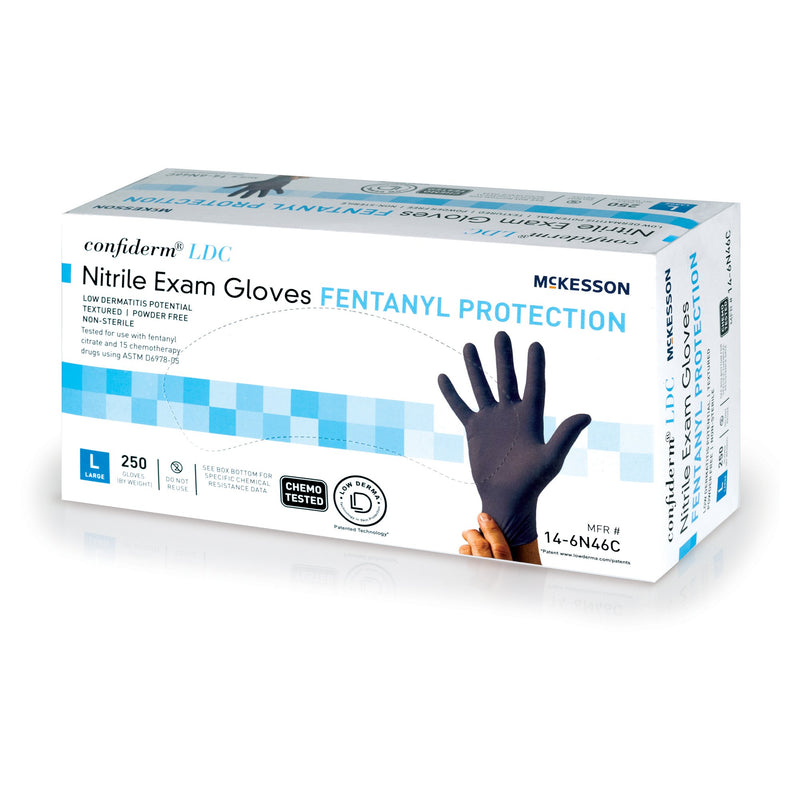 MCKESSON CONFIDERM® LDC NITRILE EXAM GLOVE, LARGE, BLUE, SOLD AS 2500/CASE MCKESSON 14-6N46C