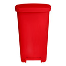 McKesson Waste Can with Step-On Pedal, Plastic, Red, 15.16 x 14.76 x 26.57 Inch, 1/CS