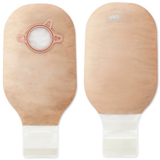 New Image™ 2-Piece Beige Colostomy Pouch, Pre-cut to Fit 44 mm, Green Match, 10/BX