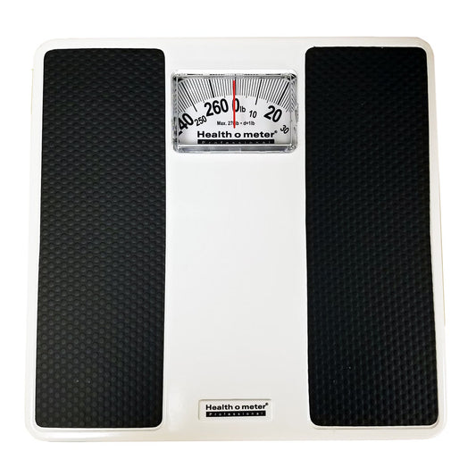 Health O Meter® Dial Scale, 270-lb. Capacity, Black & White Analog Large Display, 3/CS