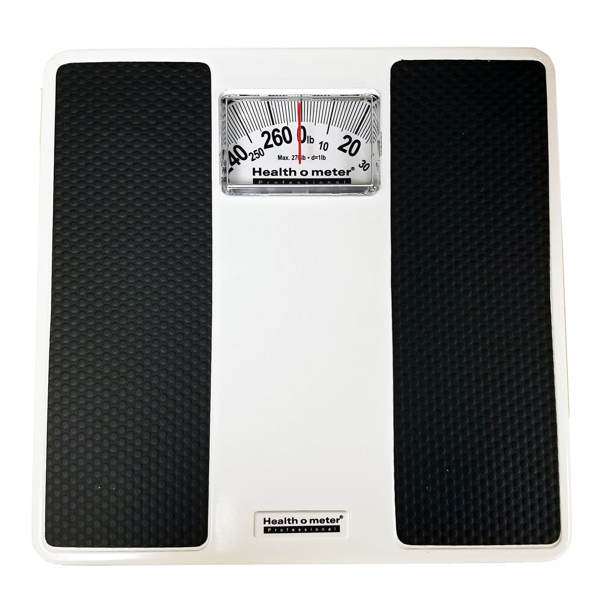 Health O Meter® Dial Scale, 270-Lb. Capacity, Black & White Analog Large Display, 1/Ea