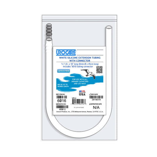 Urocare® Extension Tube, White Silicone, 1/EA