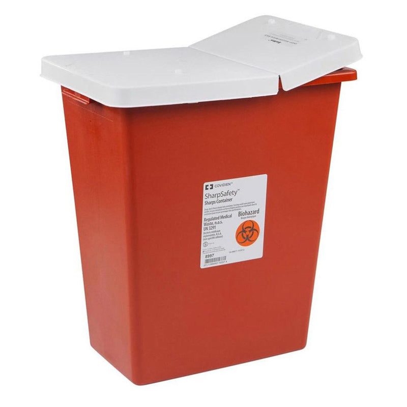 SHARPSAFETY™ MULTI-PURPOSE SHARPS CONTAINER, 12 GALLON, 18¾ X 18¼ X 12¾ INCH, SOLD AS 10/CASE CARDINAL 8933
