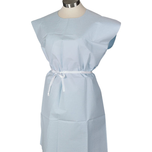 Tidi Patient Exam Gown, Medium, Blue, 50/Cs