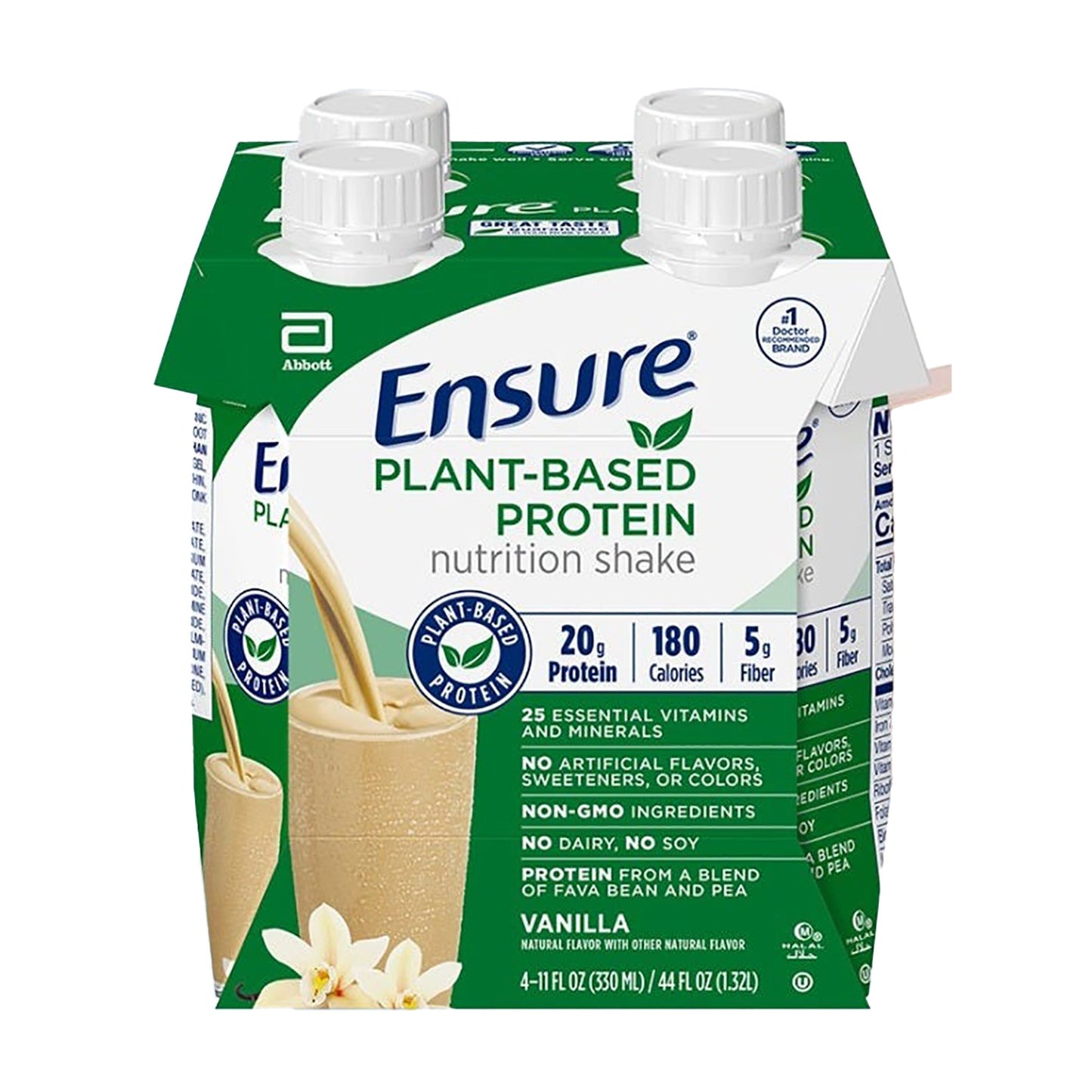 Ensure Plant Based Protein Nutrition Shake, Vanilla, 11-ounce carton