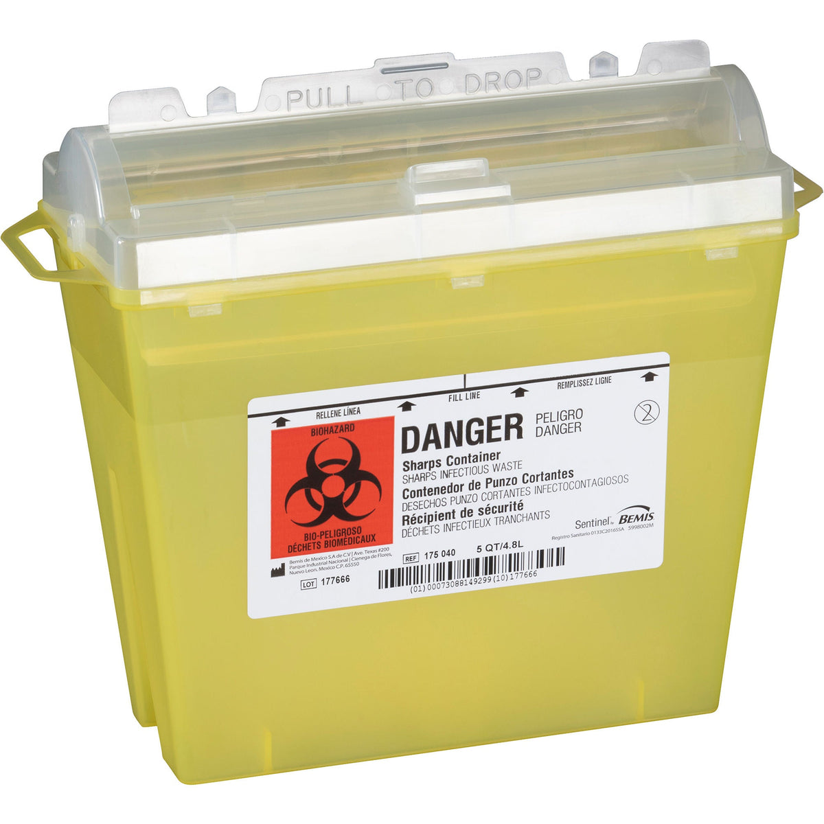 Bemis™ Sentinel Chemotherapy Sharps Container, 32/CS