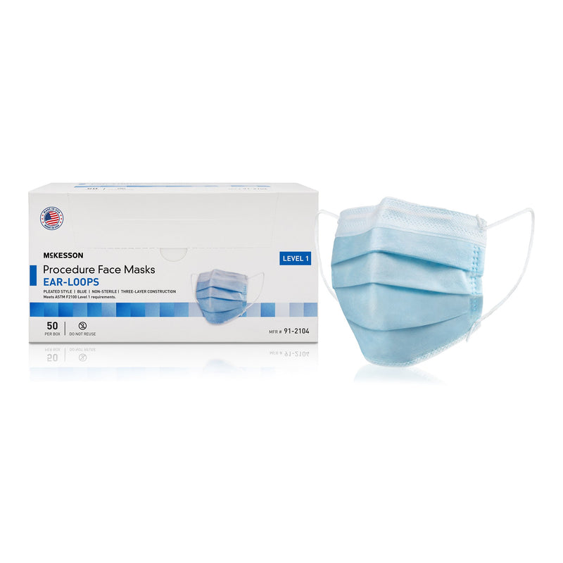 MCKESSON PROCEDURE MASKS, ASTM LEVEL 1, SOLD AS 500/CASE MCKESSON 91-2104