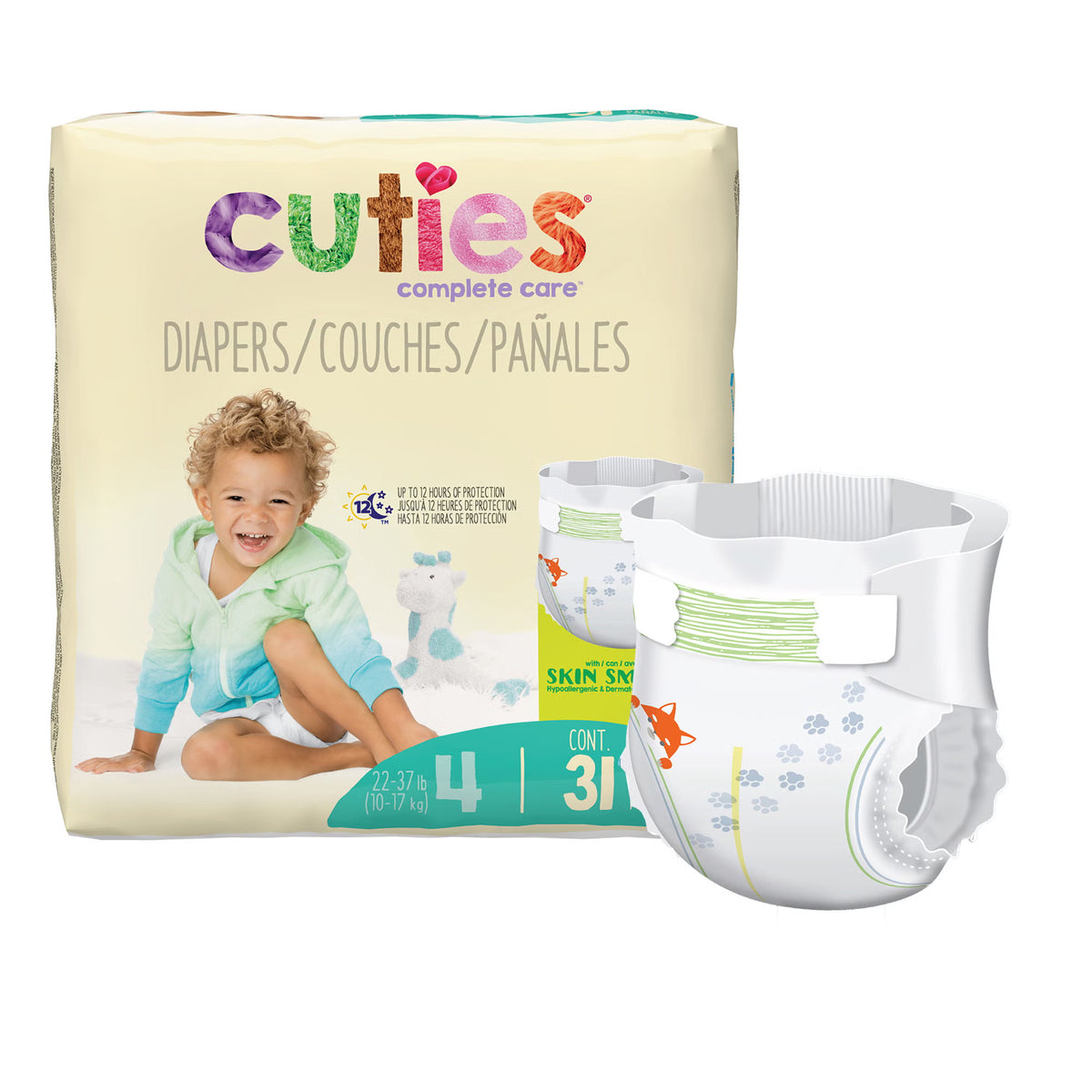 Cuties® Premium Diaper, Size 4, 4/CS
