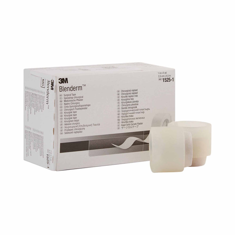 3M™ BLENDERM™ PLASTIC MEDICAL TAPE, 1 INCH X 5 YARD, TRANSPARENT, SOLD AS 120/CASE SOLVENTUM 1525-1