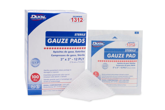 Dukal™ Sterile Gauze Sponge, 3 X 3 Inch, 12-Ply, 2400/Cs