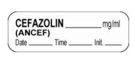 Label, Anes W/Date/Time & Initial Wht 1 1/2"X1/2" (1000/Rl), 1000/Rl