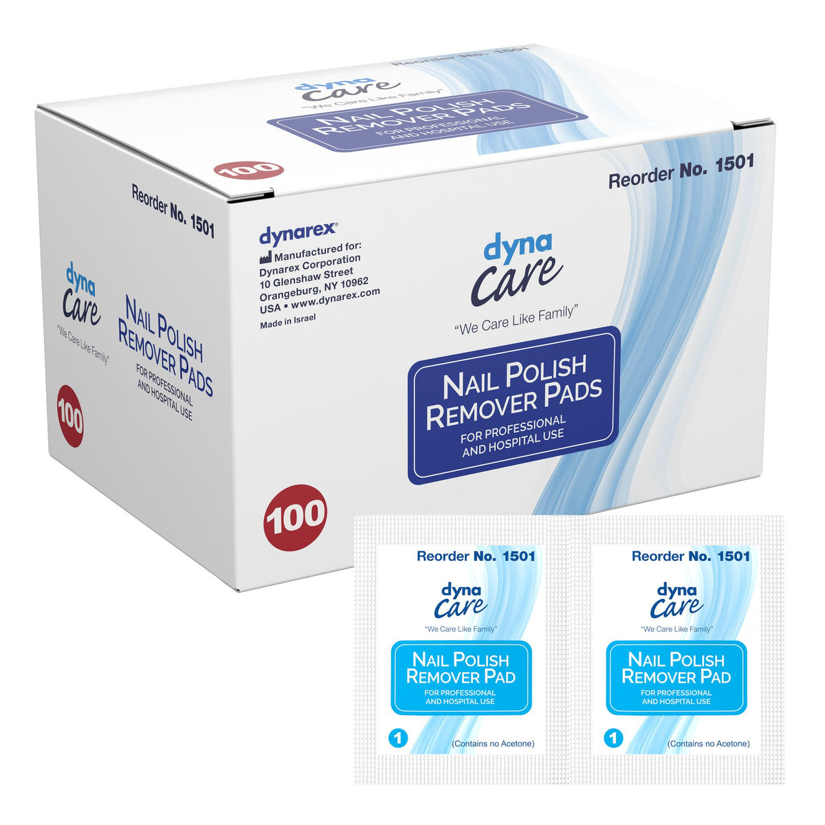 Dynarex® Nail Polish Remover Pads, 1000/Cs