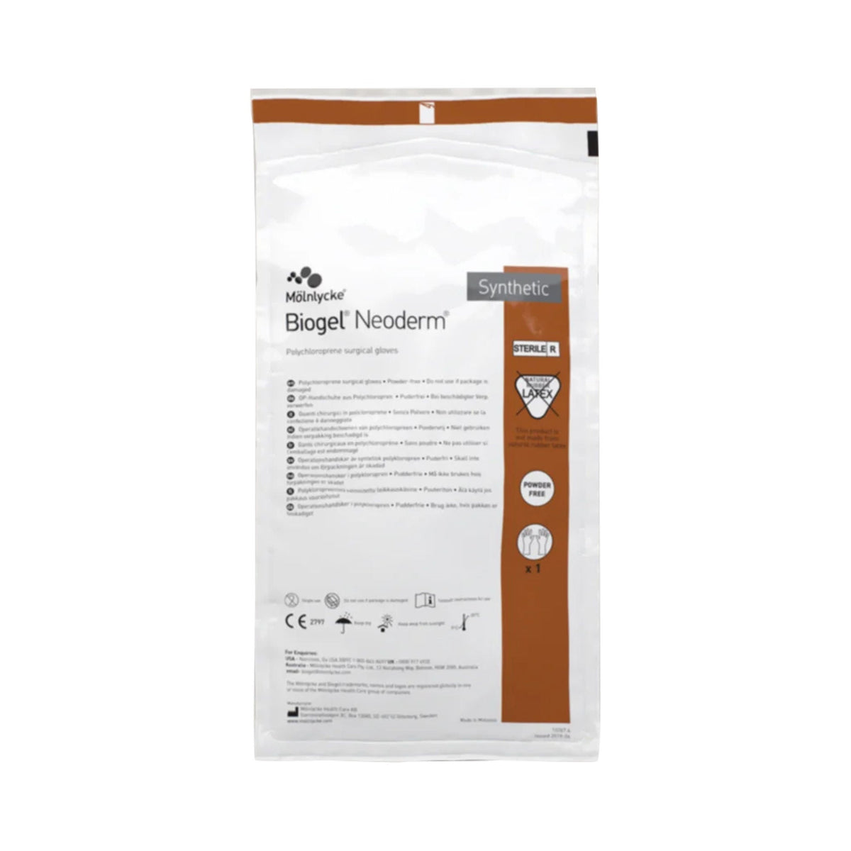 Biogel® NeoDerm® Polychloroprene Surgical Glove, Size 6, Light Brown, 50/BX