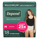 DEPEND® FRESH PROTECTION™ WOMEN'S MAXIMUM ABSORBENCY UNDERWEAR, MEDIUM, SOLD AS 36/CASE KIMBERLY 47932