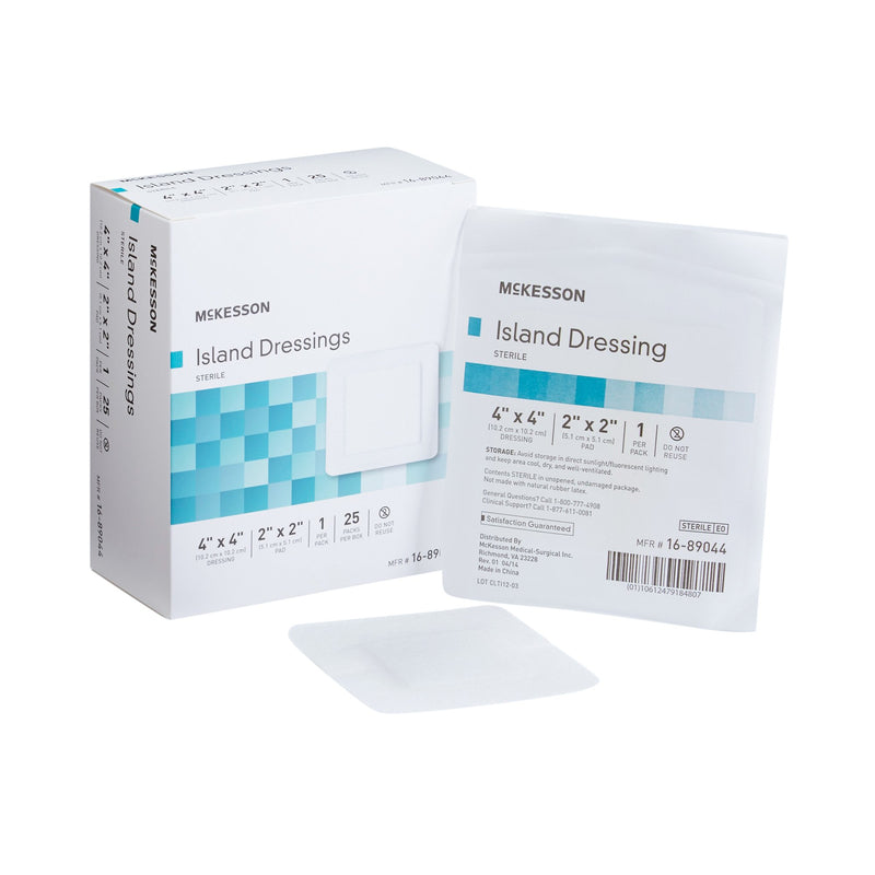 MCKESSON ADHESIVE DRESSING, 4 X 4 INCH, SOLD AS 100/CASE MCKESSON 16-89044