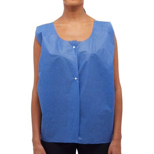 Mckesson Front Opening Exam Vest, Blue, 75/Cs