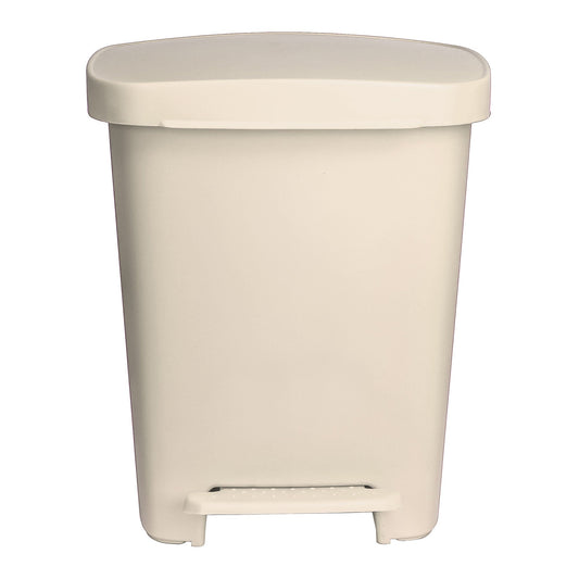 McKesson Waste Can with Step-On Pedal, Plastic, Beige, 15.16 x 14.37 x 18.9 Inch, 1/EA