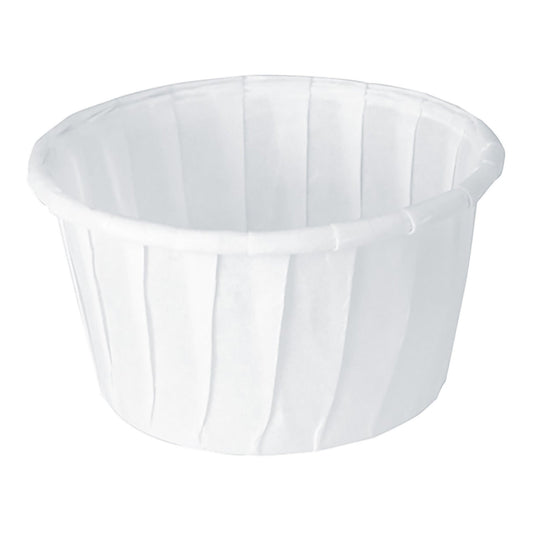 Solo Paper Soufflé Cup, White, 1.25-Ounce Capacity, 5000/Cs