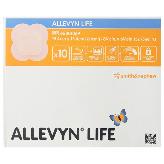 Allevyn Life Silicone Foam Dressing, 6 x 6 Inch Quadrilobe 1/EACH -66801069