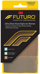 3M™ Futuro™ Lifestyle Compression Ultra Sheer Knee Highs for Women, Nude, Large, 12/BX