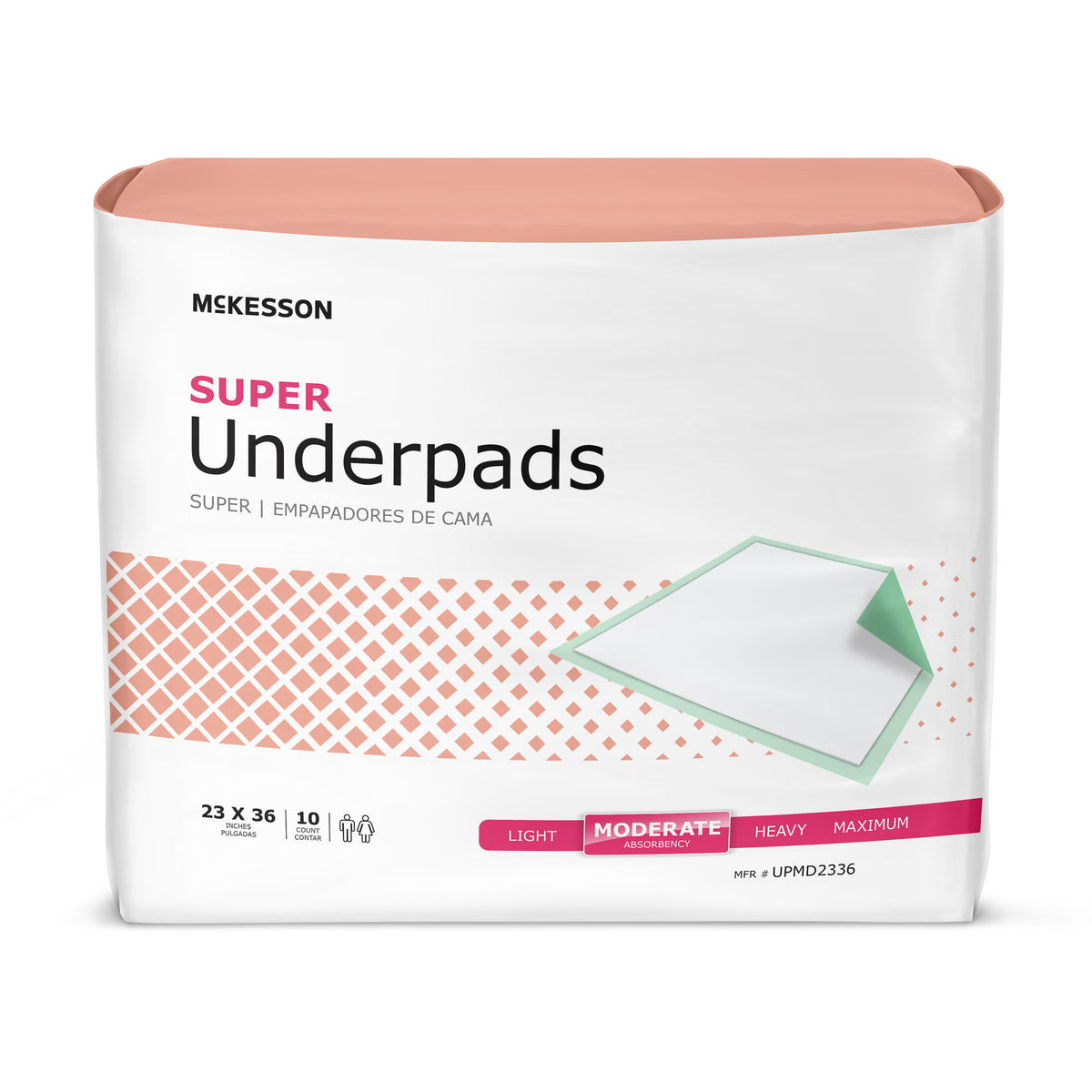 McKesson Super Moderate Absorbency Underpad, 23 x 36 Inch, 150/CS