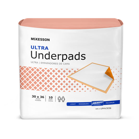 McKesson Ultra Heavy Absorbency Underpad, 30 x 36 Inch, 100/CS