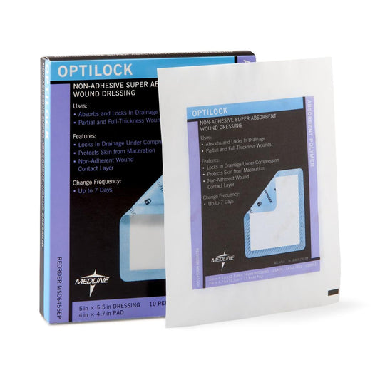 Optilock Nonadhesive Dressing, 5 x 5½ Inch, 10/BX