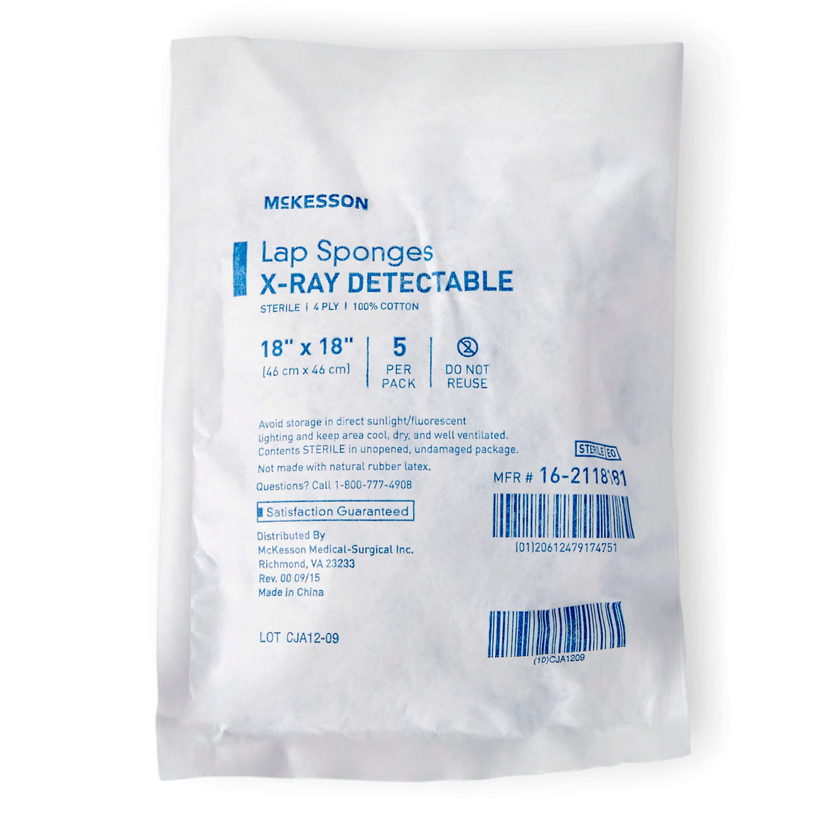 Mckesson Laparotomy Sponge, 18 X 18 Inch, 40/Cs