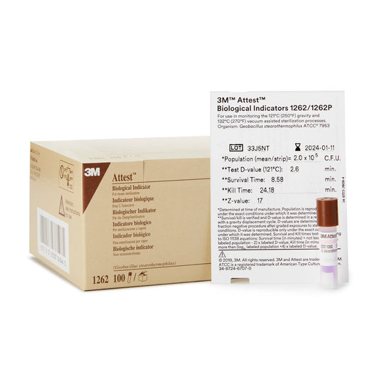 3M™ Attest™ 48-Hour Biological Indicator Vial for Steam Sterilization, 100/BX