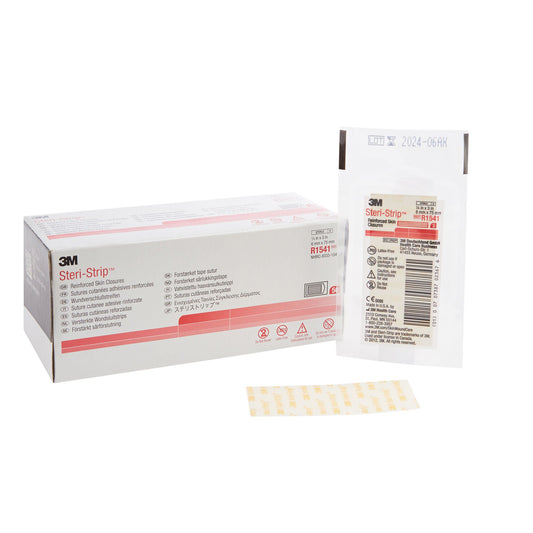 3M Steri-Strip Skin Closure Strips, 1/4 Inch X 3 Inch, Reinforced Strip, White, 200/Cs