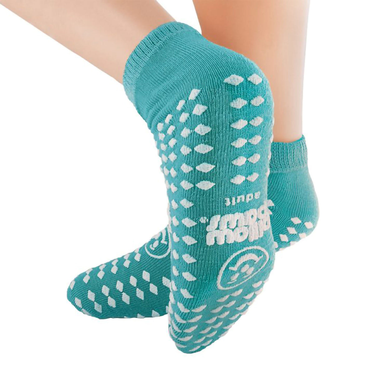 Pillow Paws® Slipper Socks Double Print, One Size Fits Most, Teal, 48/CS