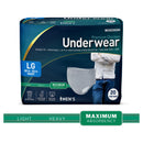 McKesson Premium Discreet Underwear for Men, Maximum Absorbency, Large, 80/CS