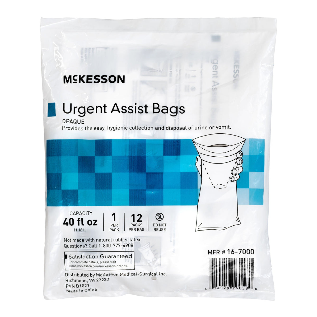 Mckesson Opaque Urgent Assist/Emesis Bags, 240/Cs