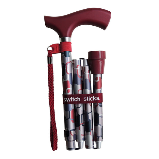 Switch Sticks® Folding Cane, Berlin Print, 1/Ea