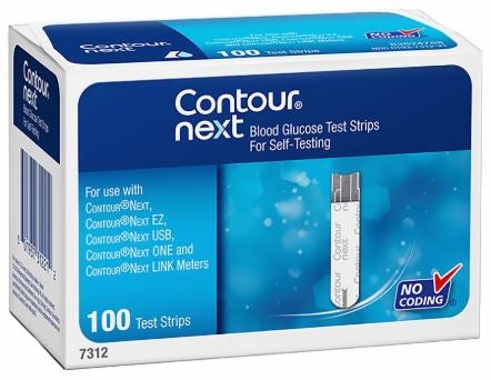 Contour® Blood Glucose Test Strips, 100/Bx