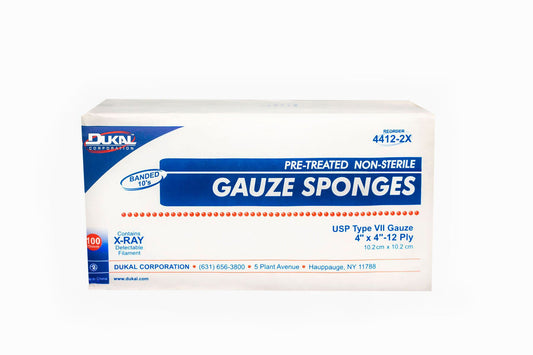 Dukal™ Usp Type Vii X-Ray Detectable Gauze Sponge, 4 X 4 Inch, 12-Ply, 2000/Cs