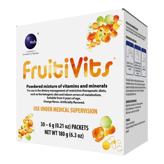 FruitiVits® Powder Vitamins & Minerals for Restrictive Therapeutic Diets, Orange, 30/BX