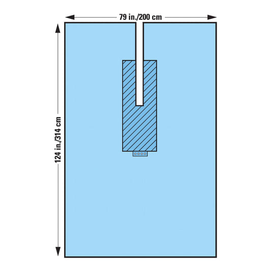 Halyard Sterile U- Surgical Drape, 80 W X 124 L Inch, 1/Ea