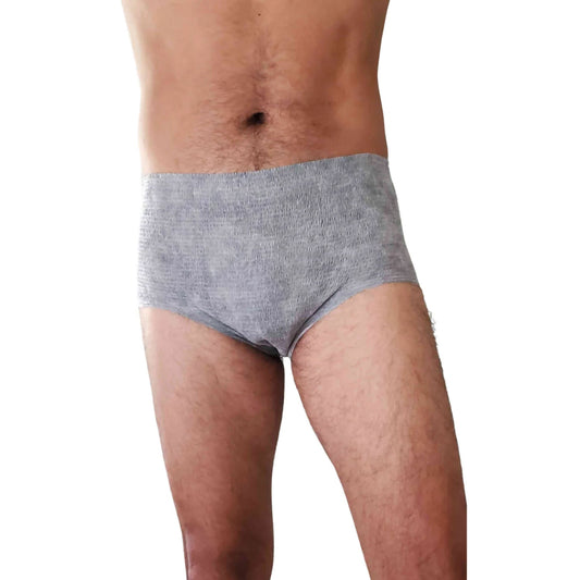 Nexwear Men'S Pull-On Absorbent Underwear, Extra Large, Gray, 60/Cs