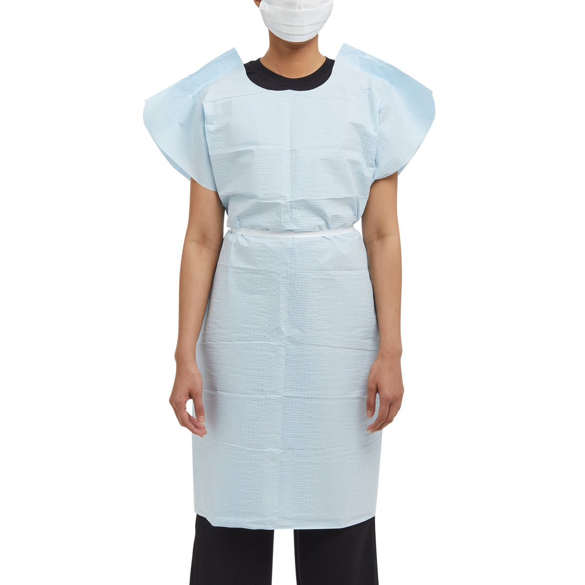 Graham Medical Patient Exam Gown, Medium/Large, Blue, 50/Cs