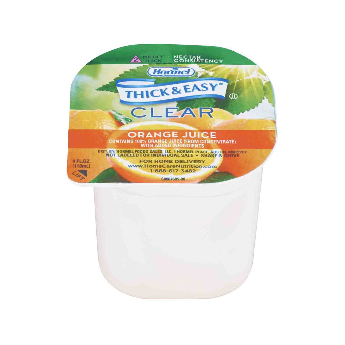 Thick & Easy® Clear Honey Consistency Orange Thickened Beverage, 4-ounce Cup, 24/CS